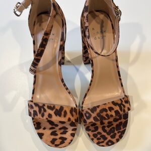 A New Day Brown and Black Heels Leopard Print